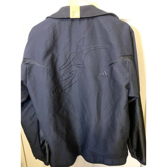 ADIDAS Navy Full Zip Men's Sz S Soccer‎ Jacket Logo kicking ball Rare - Picture 6 of 7